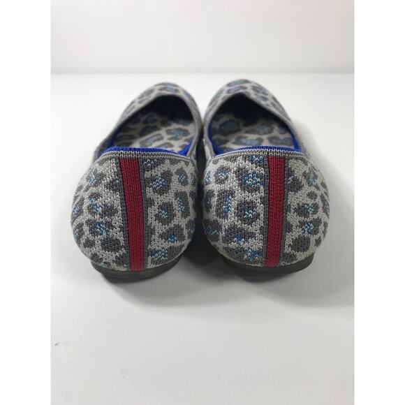Rothy's Women's 9 Flats Gray Blue Animal Print Casual Comfy Slip op Travel Vaca - Picture 3 of 8